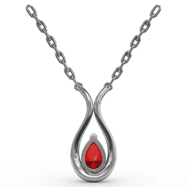 Fashion Fana Feel The Love Ruby and Diamond Pendant