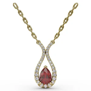 Fashion Fana Feel The Love Ruby and Diamond Pendant