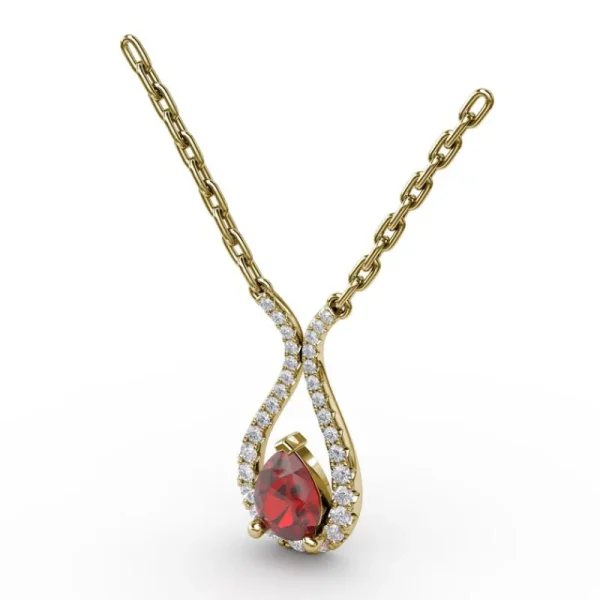 Fashion Fana Feel The Love Ruby and Diamond Pendant