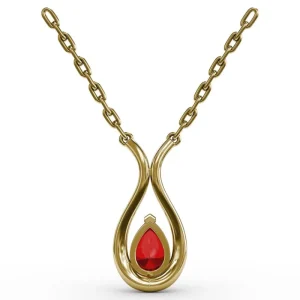 Fashion Fana Feel The Love Ruby and Diamond Pendant