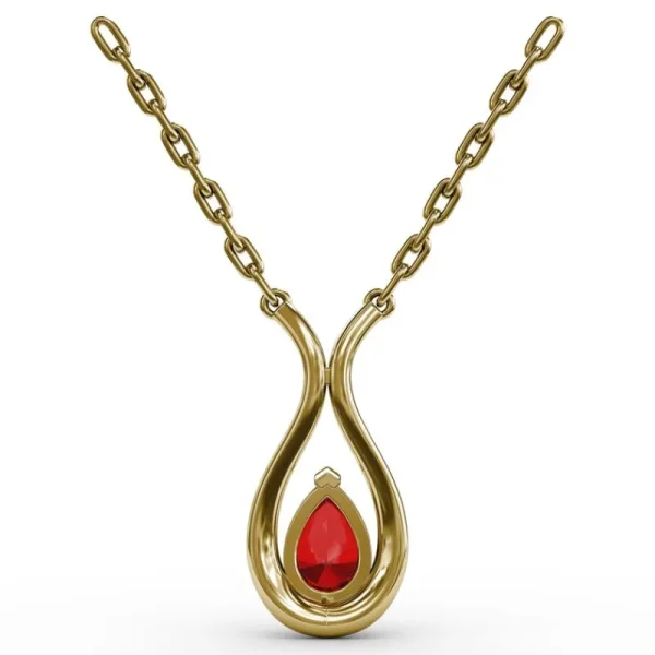 Fashion Fana Feel The Love Ruby and Diamond Pendant