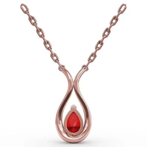 Fashion Fana Feel The Love Ruby and Diamond Pendant