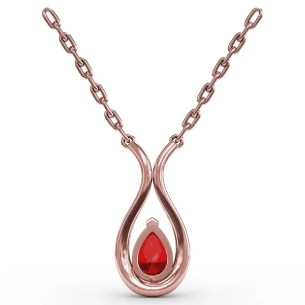 Fashion Fana Feel The Love Ruby and Diamond Pendant