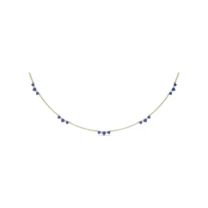 Best Fana Five Stone Sapphire and Diamond Station Necklace