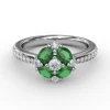 Best Fana Floral Emerald and Diamond Ring