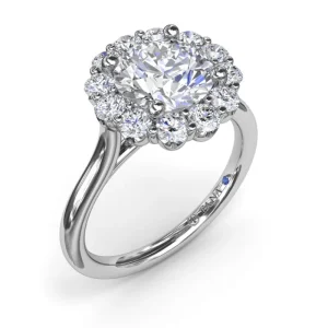 Online Fana Floral Halo Diamond Engagement Ring