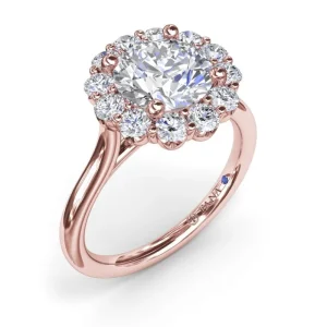 Online Fana Floral Halo Diamond Engagement Ring