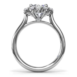 Online Fana Floral Halo Diamond Engagement Ring