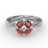 Clearance Fana Floral Ruby and Diamond Ring