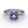 Outlet Fana Floral Sapphire and Diamond Ring