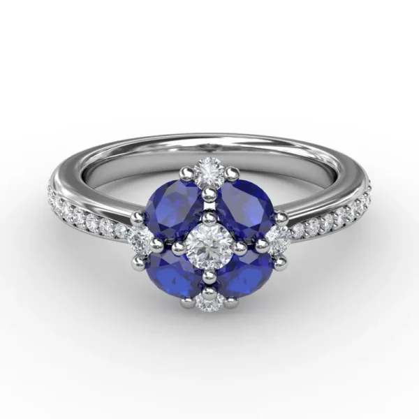 Outlet Fana Floral Sapphire and Diamond Ring