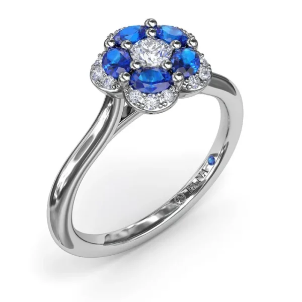 Clearance Fana Floral Sapphire and Diamond Ring