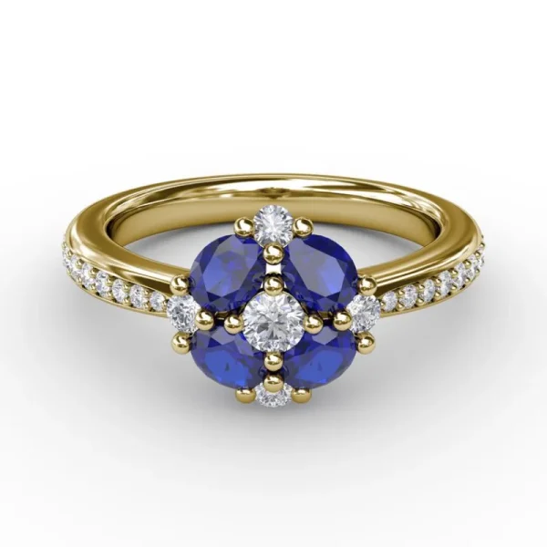 Outlet Fana Floral Sapphire and Diamond Ring