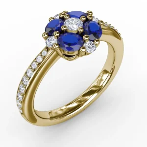 Outlet Fana Floral Sapphire and Diamond Ring