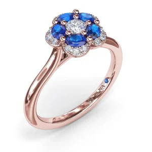 Clearance Fana Floral Sapphire and Diamond Ring