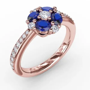 Outlet Fana Floral Sapphire and Diamond Ring