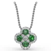 Outlet Fana Flower Emerald and Diamond Pendant