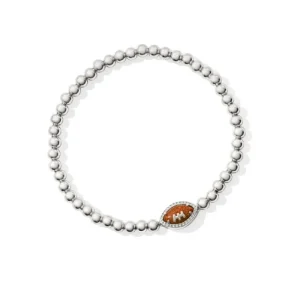 Fashion Kendra Scott Football Silver Stretch Bracelet in Orange Goldstone