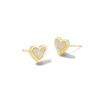 Online Kendra Scott Frame Ari Heart Stud Earrings Gold in Iridescent Drusy