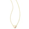 Best Kendra Scott Framed Ari Heart Gold Short Pendant Necklace in White Opalescent Resin