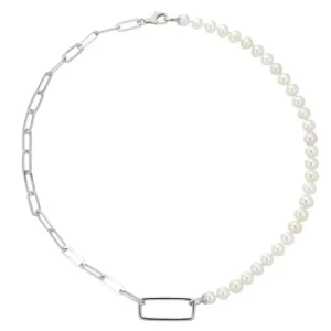 Hot Kelley Collection Freshwater Cultured Pearl Paperclip Neckalce