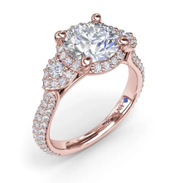 Discount Fana Full Halo Diamond Pavé Engagement Ring