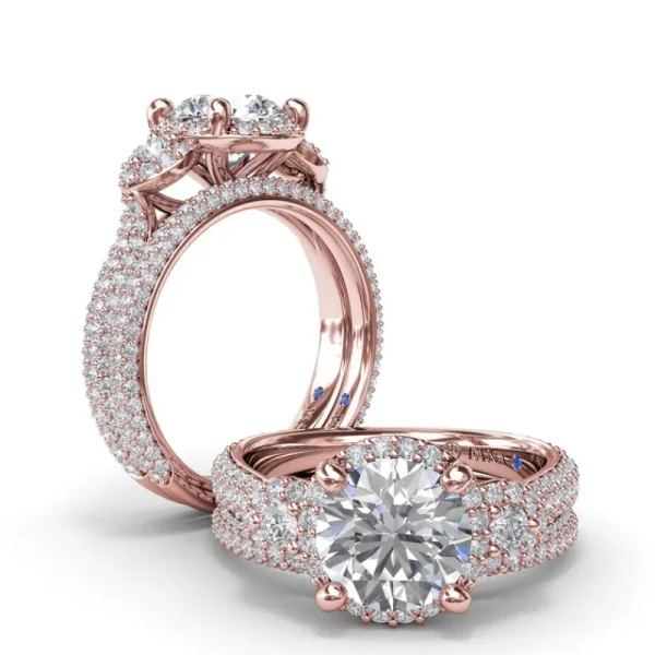 Discount Fana Full Halo Diamond Pavé Engagement Ring