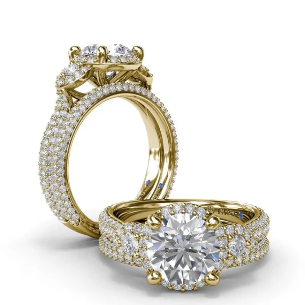 Discount Fana Full Halo Diamond Pavé Engagement Ring