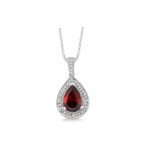 Hot Kelley Collection Garnet & Diamond Pendant