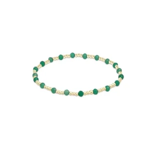 Best ENewton Design Gemstone Gold Sincertiy Pattern 3mm Bead Bracelet-Green Onyx