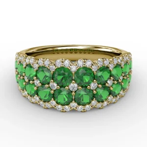 Discount Fana Get Sentimental Emerald and Diamond Double Row Ring