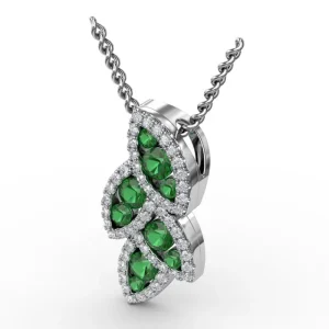 Outlet Fana Glam Galore Emerald and Diamond Leaf Pendant