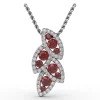 Clearance Fana Glam Galore Ruby and Diamond Leaf Pendant