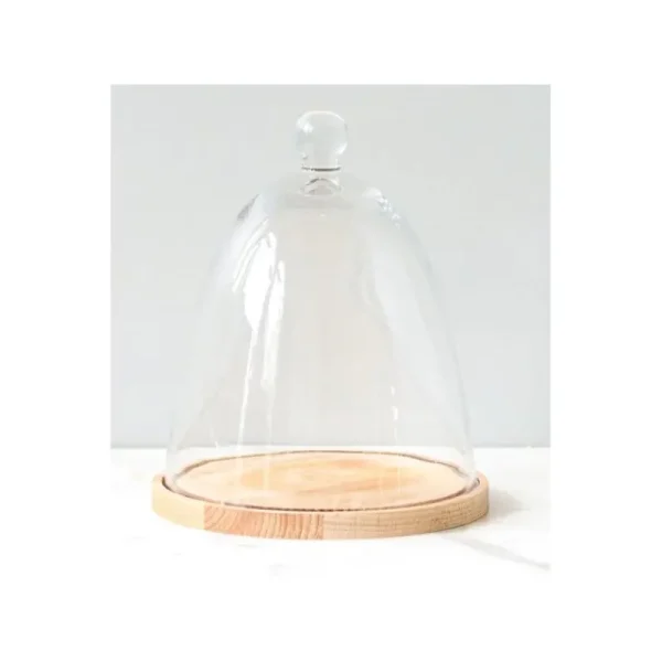 Best Casafina Living Glass Dome with Wood Base - Tall