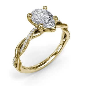 Discount Fana Gold And Diamond Twist Engagement Ring