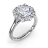 Sale Fana Graduated Halo Diamond Engagement Ring