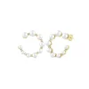 Hot Kelley Collection Graduated Pearl & Diamond Half Hoop Earrings