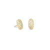 Hot Kendra Scott Grayson Gold Stud Earrings in White Crystal