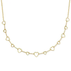 Sale Kendra Scott Haisley Heart Gold Strand Necklace in White Crystal