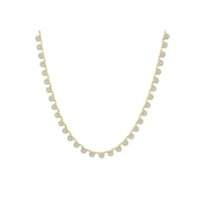 Fashion Kelley Collection Halfway Cluster Diamond Necklace