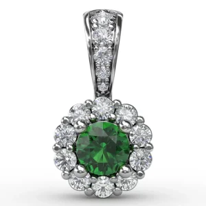 Best Fana Halo Emerald and Diamond Pendant