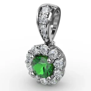 Best Fana Halo Emerald and Diamond Pendant