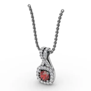 Outlet Fana Halo Ruby and Diamond Pendant