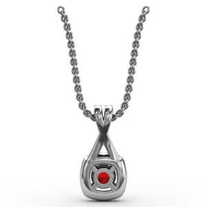 Outlet Fana Halo Ruby and Diamond Pendant