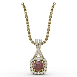 Outlet Fana Halo Ruby and Diamond Pendant