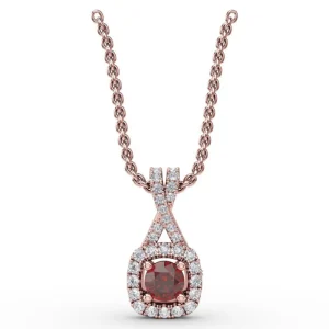 Outlet Fana Halo Ruby and Diamond Pendant