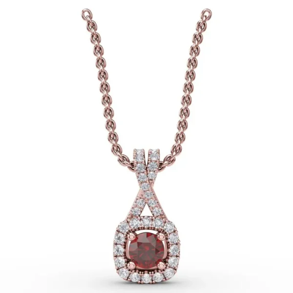 Outlet Fana Halo Ruby and Diamond Pendant