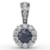 Outlet Fana Halo Sapphire and Diamond Pendant