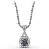 Hot Fana Halo Sapphire and Diamond Pendant