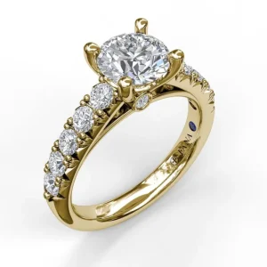 Sale Fana Handset French Pave Diamond Engagement Ring